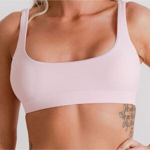 Athletic Scoop Bikini Top Light Pink NWT